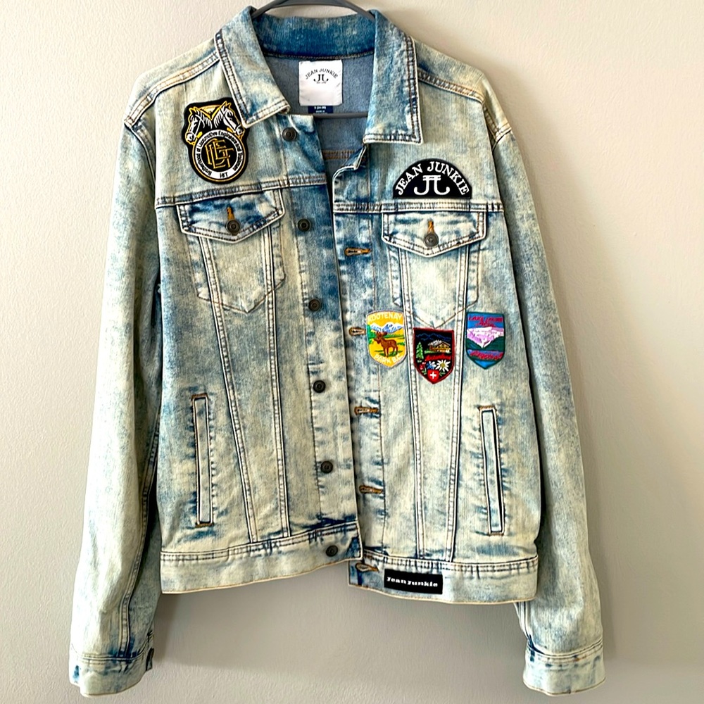 Patchwork, denim unisex jacket (runs big)